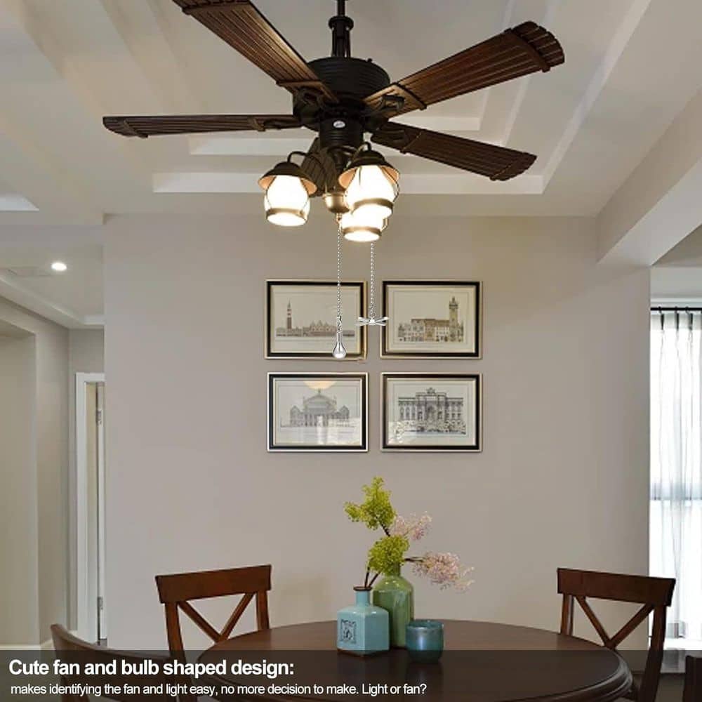Ceiling Fan Pull Chains 13.6 in. Decorative Metal Light Bulb and Fan Cord Ultra Long Beaded Ball Pull Chains Silver price history on PriceWatchPro