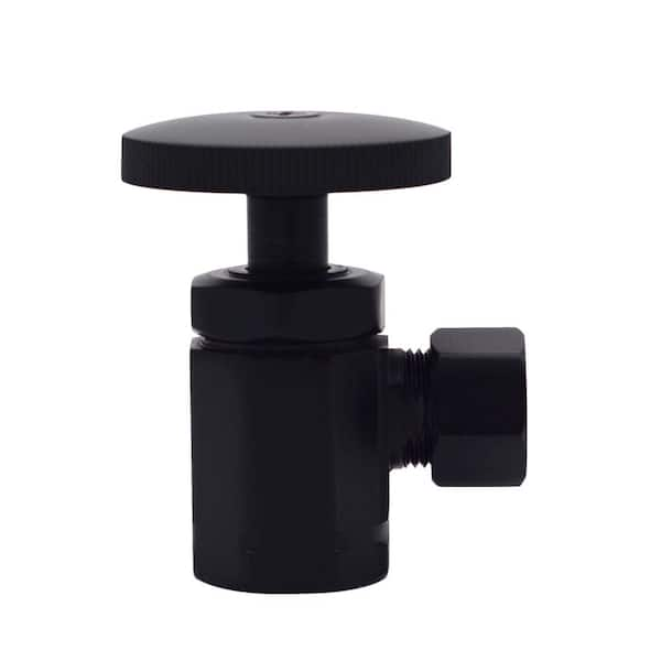 Westbrass Round Handle Angle Stop Shut Off Valve, 1/2 in. IPS