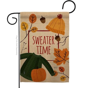 13 in. x 18.5 in. Sweater Time Garden Flag Double-Sided Fall Decorative Vertical Flags