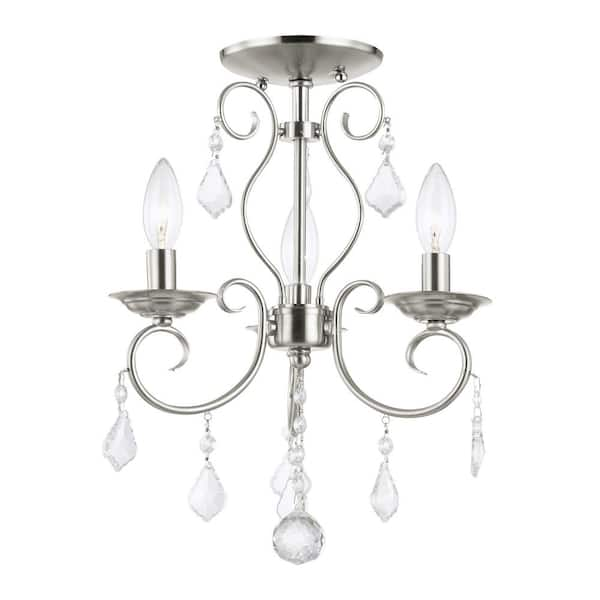 Livex Lighting Donatella 3 Light Brushed Nickel Convertible Mini