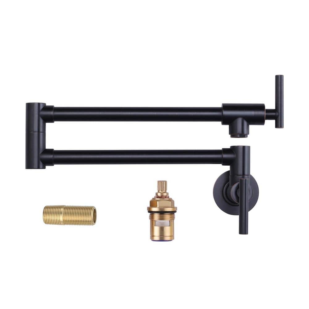 ALEASHA Folding Wall Mounted Pot Filler Faucets in Oil Rubbed Bronze AL