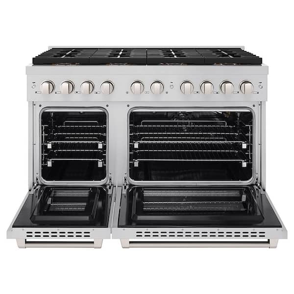 48 in. 6.7 cu. ft. Paramount Gas Range with 8-Burner DuoPro Cooktop and Dual Ovens in Stainless Steel
