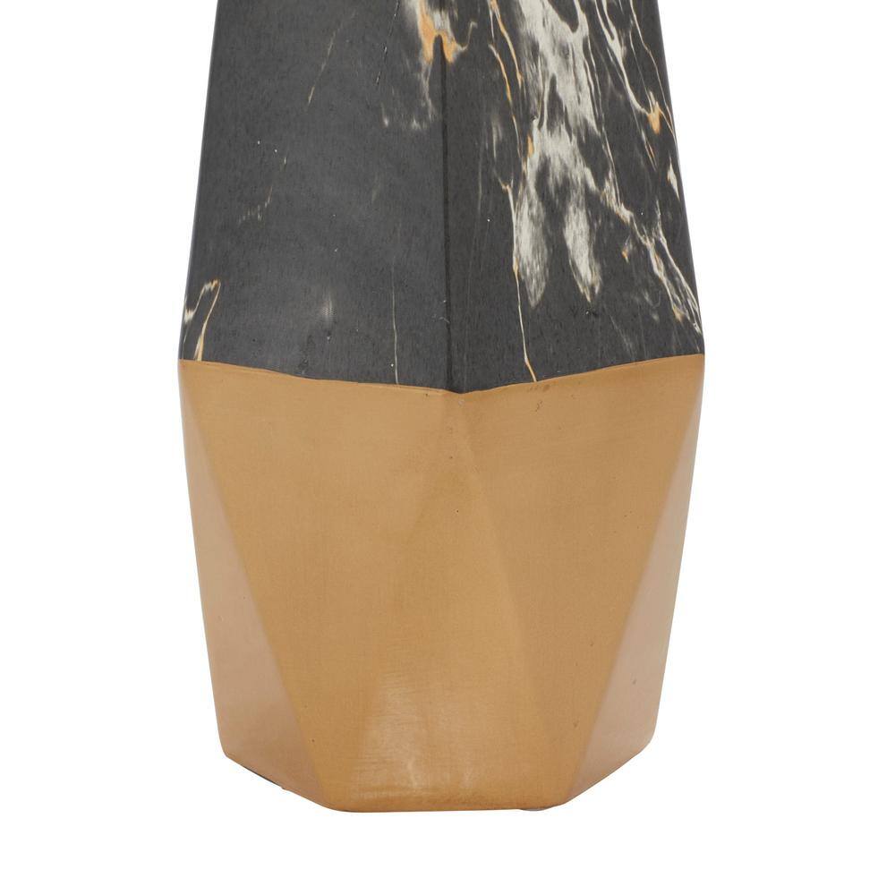 Dark Gray Faux Marble Ceramic Bud Vase 18" x 8"