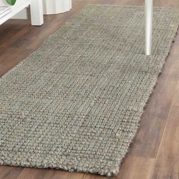 Natural Fiber Gray 2 ft. x 9 ft. Solid Runner Rug