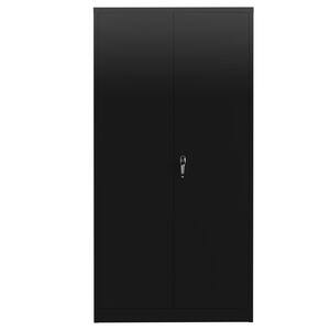 5-Tier Black Metal Storage Cabinet Locker with 2-Doors and 4-Shelves