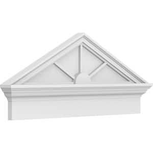 2-3/4 in. x 34 in. x 15-3/8 in. (Pitch 6/12) Peaked Cap 3-Spoke Architectural Grade PVC Combination Pediment Moulding