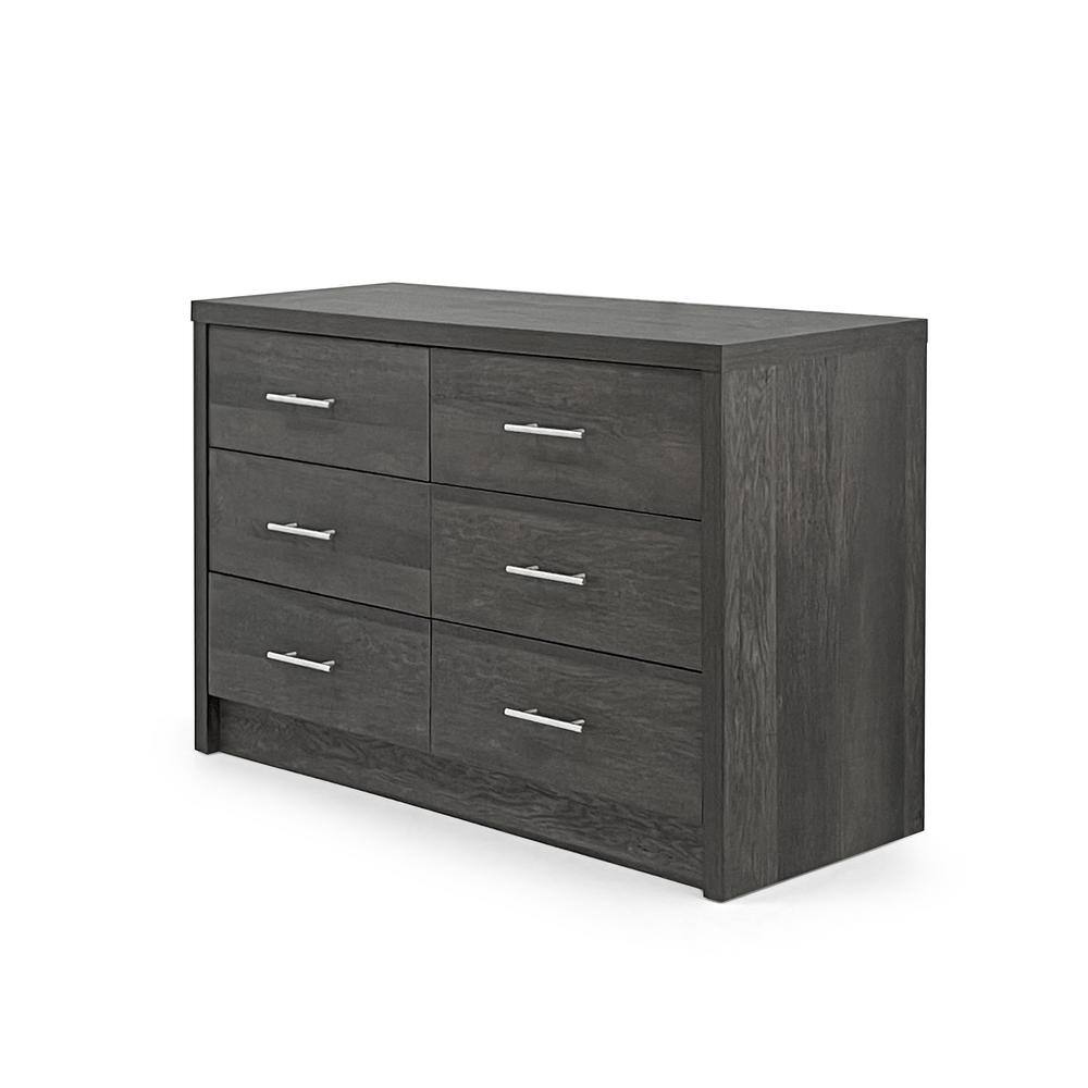 Noble House Alachua 6Drawer Gray Maple Double Dresser 109965 The