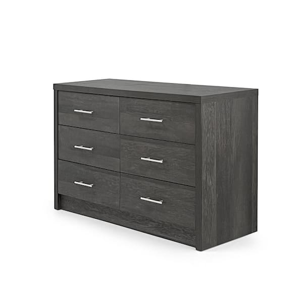 Noble House Alachua 6-Drawer Gray Maple Double Dresser