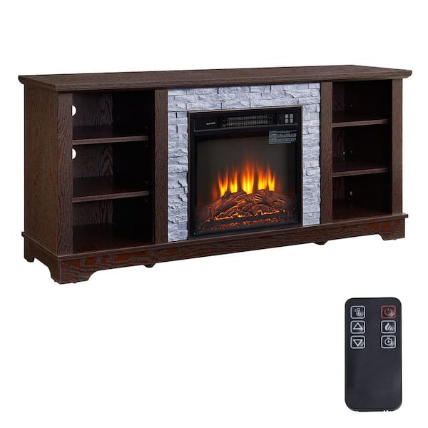 ToolCat 58 in. Freestanding TV Stand with Electric Fireplace