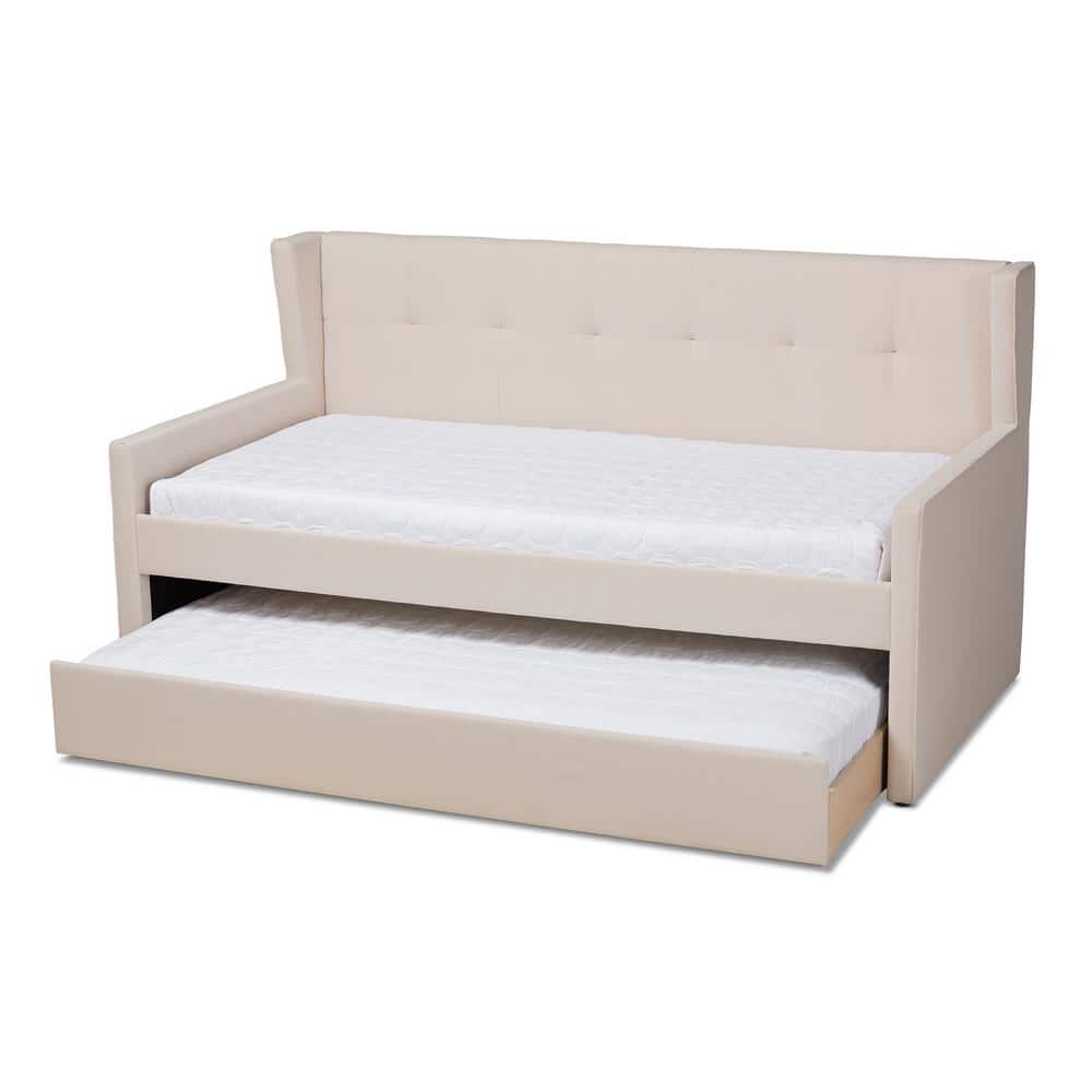 Baxton Studio Giorgia Beige Twin Trundle Daybed 156-9578-HD - The Home ...