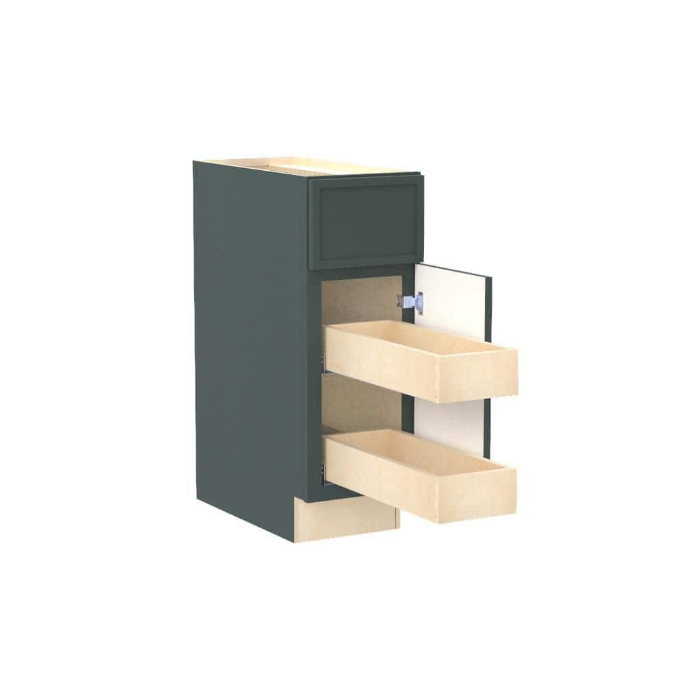 Franklin 15 in. W x 24 in. D x 34.5 in. H Assembled Plywood Base Kitchen Cabinet in Verdant Green 2ROT Soft Close RH