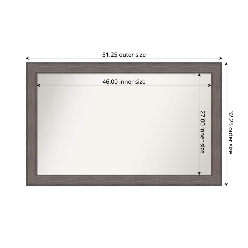 Country Barnwood 51.25 in. W. x 32.25 in. Custom Non-Beveled Wood Framed Bathroom Vanity Wall Mirror price history on PriceWatchPro