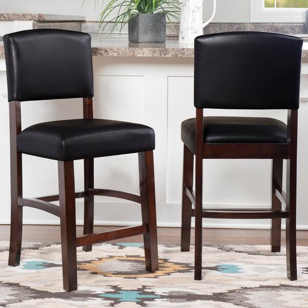 Linon Home Decor Monica 39 25 H Espresso Padded Back Wood 24 Seat Height Counter Stool With Vinyl Thd03468 - Vinyl Home Decor Wood Linon Home Decor Monica 39 25 H Espresso Padded Back Wood 24 Seat Height Counter Stool With Vinyl Thd03468 - Vinyl Home Decor Wood