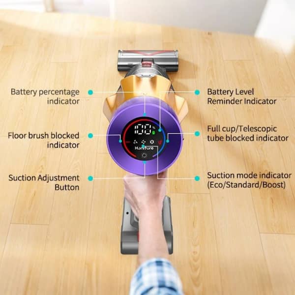 Cordless Vacuum Cleaner, 30Kpa 8-in-1 Stick Vacuum With LED Display & 3 Cleaning Modes, 40-Minute Runtime & Detachable Battery, Lightweight Vacuum Cleaner For Home Hardwood Floors Carpets And Pet Hair