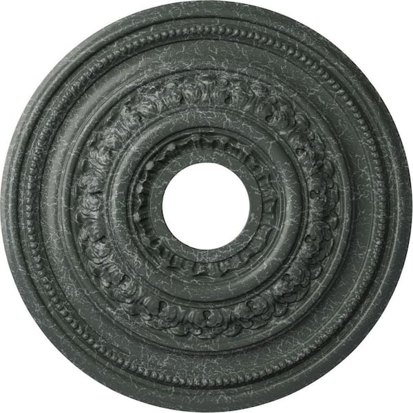 Ekena Millwork 1-7/8" x 17-5/8" x 17-5/8" Polyurethane Orleans Ceiling Medallion, Athenian Green Crackle