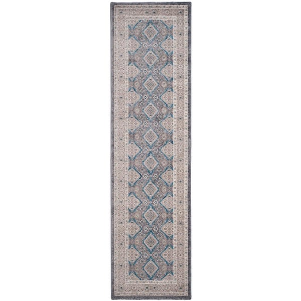 Style Selections 2 X 6 (ft) Grey Indoor Border Machine Washable Runner Rug  in the Rugs department at