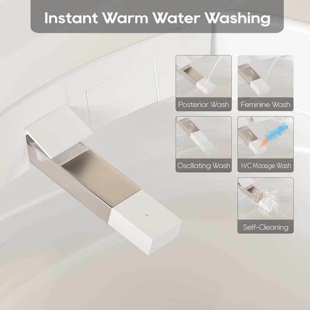 High Efficiency White Elongated Floor Mounted Toilet with Heated Seat