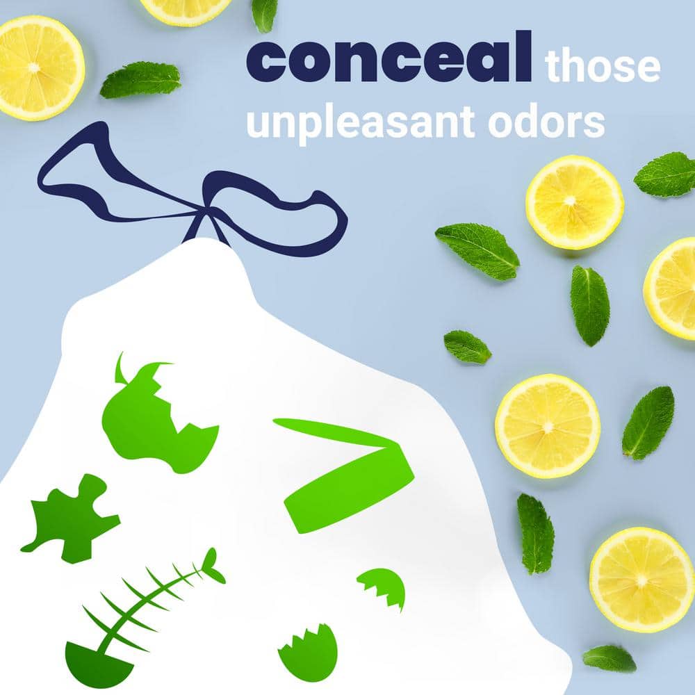 8-Gallon White Lemon Scented Drawstring Trash Can Liners (60-Count)