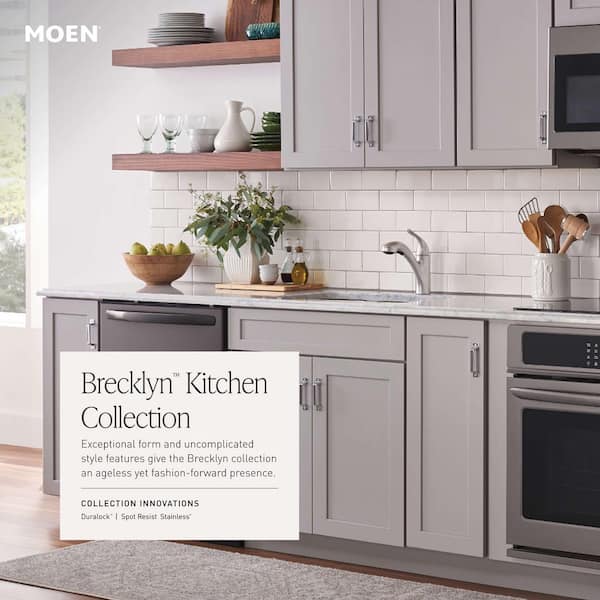 Qoo　0728 MOEN Brecklyn Single-Handle Pull-Out Sprayer Kitchen Faucet with