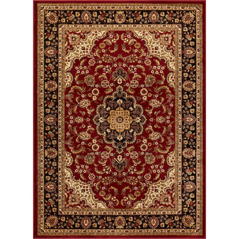 Well Woven Barclay Medallion Kashan Red 8 ft. x 10 ft. Traditional