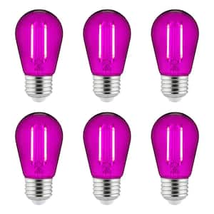 25-Watt Equivalent S14 Dimmable UL Listed E26 Base LED Decorative Bulbs, Purple (6 Pack)