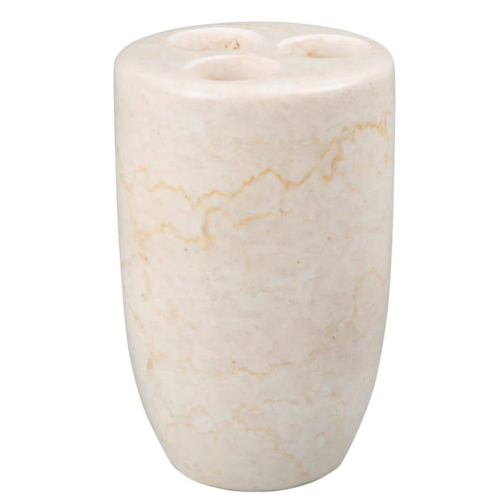 Creative Home Bullet Natural Marble Toothbrush Holder in Champagne Color