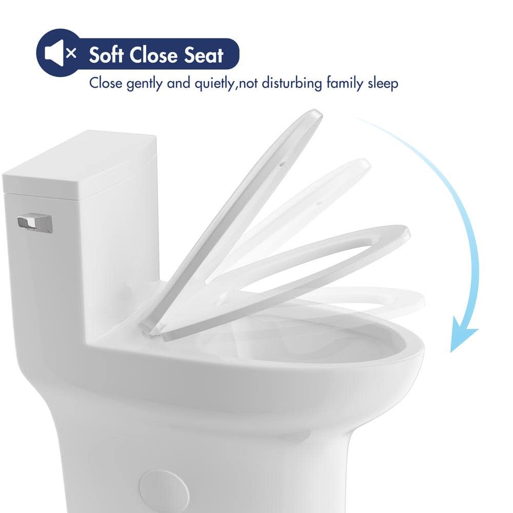 Salerno White 1.28 GPF Elongated One-Piece Toilet