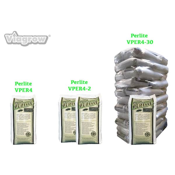 Viagrow Perlite grade grossier et gros, 4 pieds cubes, palette, 30 sacs