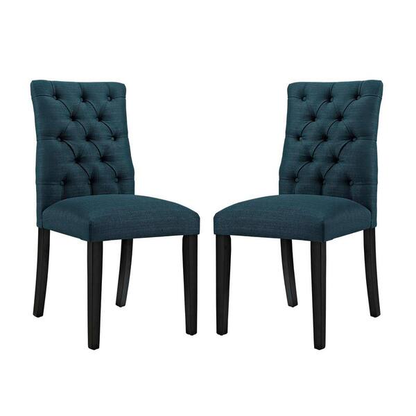 MODWAY Modway Duchess Modern Tufted Button Upholstered Fabric Parsons 2-Dining Chairs in Azure