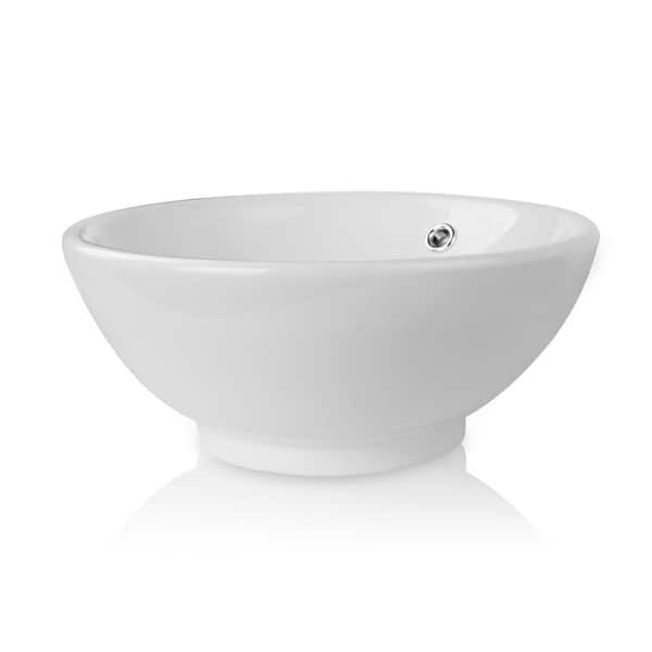 Maincraft 15.90 in. Ceramic Sink Basin Oval Above Counter in White Bathroom Sink Art Basin Ceramic