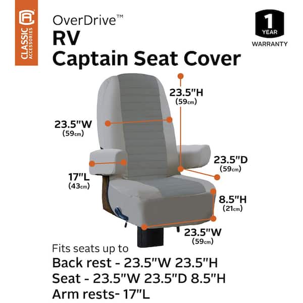 Classic Accessories Overdrive Captain Seat Cover 2 Pack 80 421 011002 Rt - Rv Seat Covers Captains Chairs