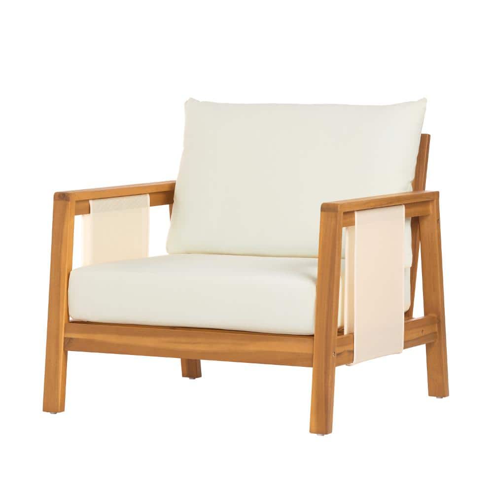 Outdoor Dining Chairs, Club Chair with Teak Acacia Wood Frame and Water-Repellent Cushions price history on PriceWatchPro