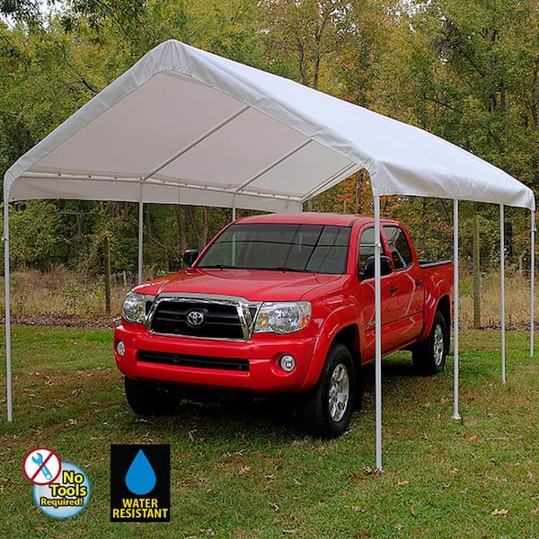 Patio 13 x 8.4 ft All Weather Protection Car Canopy, Outdoor Heavy Duty  Carport with 6 Sturdy Steel Legs and Anchor Kit, Portable Garage Shelter  Gazebo Tent, for Lawn, Garden, BBQ, Party