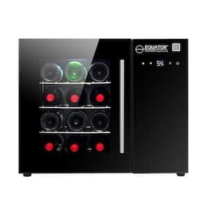 22 in. 12-Bottles Single Temperature Zone Countertop Wine Refrigerator Touch Control 110V in Black