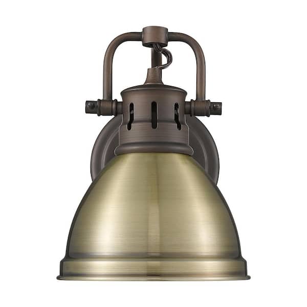 Golden Lighting Duncan Rubbed Bronze Transitional Dome Pendant Light