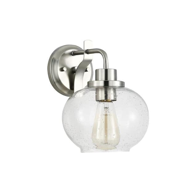 sheridan wall light with amber glass shade