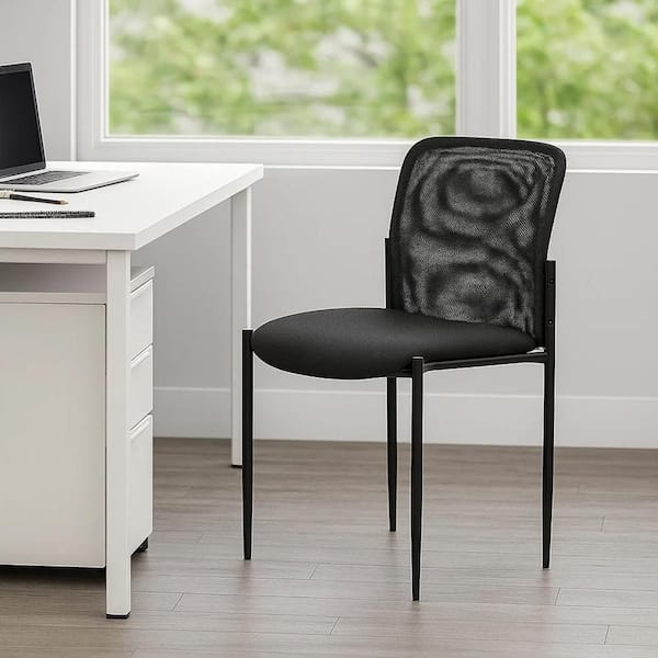 Vayu Fabric Upholstered Ergonomic Guest Chair in Black