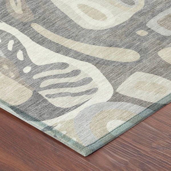 Chantille Machine Washable Indoor/Outdoor Abstract ACN2488 Taupe 3 ft. x 4 ft. Area Rug