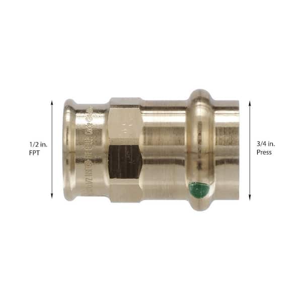 ProPress 3/4 in. Press x 1/2 in. FPT Zero-Lead Bronze Reducing Adapter (10-Pack)