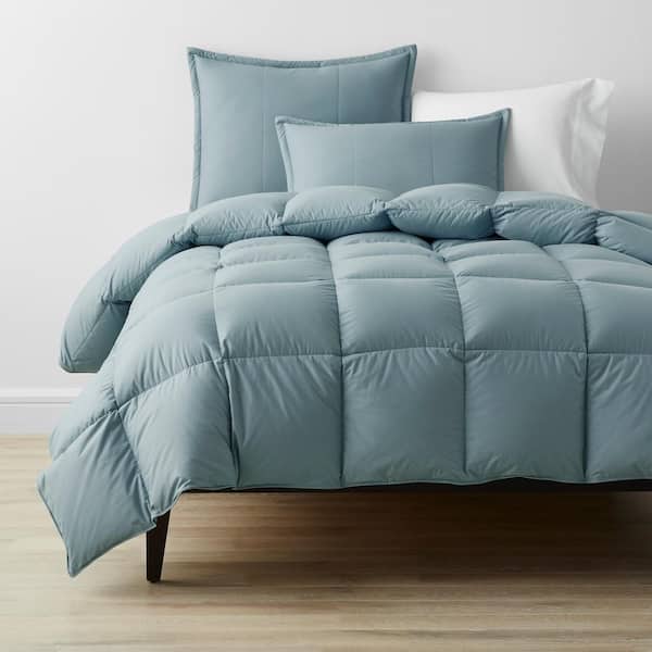The Company Store Lacrosse LoftAIRE Recycled Fill Extra Warmth Sea Mist Queen Down Alternative Comforter