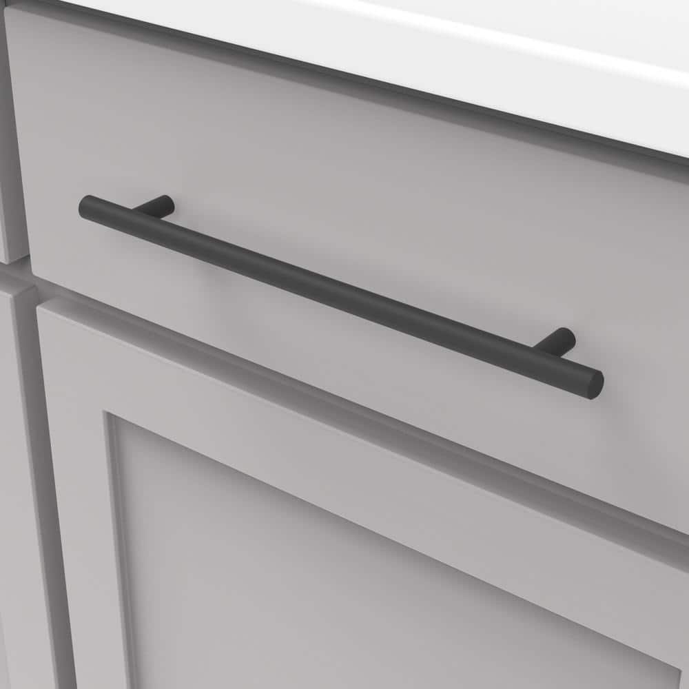 Matte Black Steel Modern Bar Pull Handles with Mounting Hardware