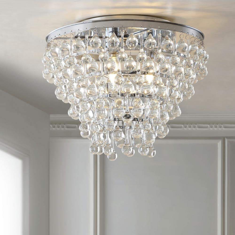 Toronto 16 in. Metal/Crystal LED Chrome Flush Mount price history on PriceWatchPro