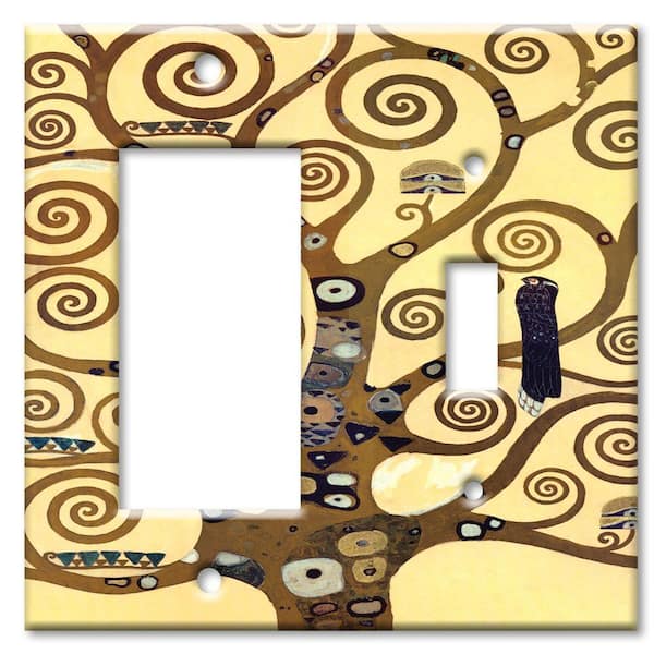 Art Plates Yellow 2-Gang 1-Toggle/1-Decorator/Rocker Wall Plate
