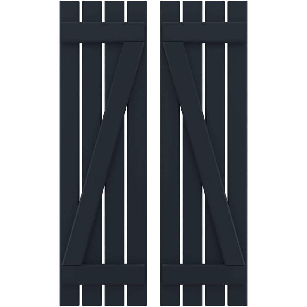 15-1/2-in W x 46-in H Americraft 4 Board Real Wood Spaced Board and Batten Shutters w/Z-Bar Starless Night Blue price history on PriceWatchPro