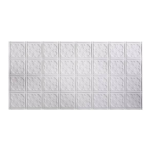 Fasade Traditional Style #10 2 ft. x 4 ft. Glue-Up PVC Ceiling Tile in Matte White