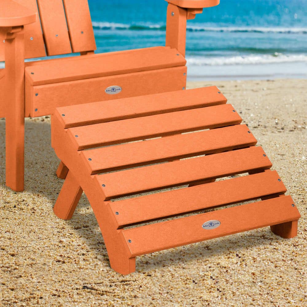 Bahia Verde Citrus Orange Recycled Plastic Folding Adirondack Outdoor Ottoman 1-Pack price history on PriceWatchPro