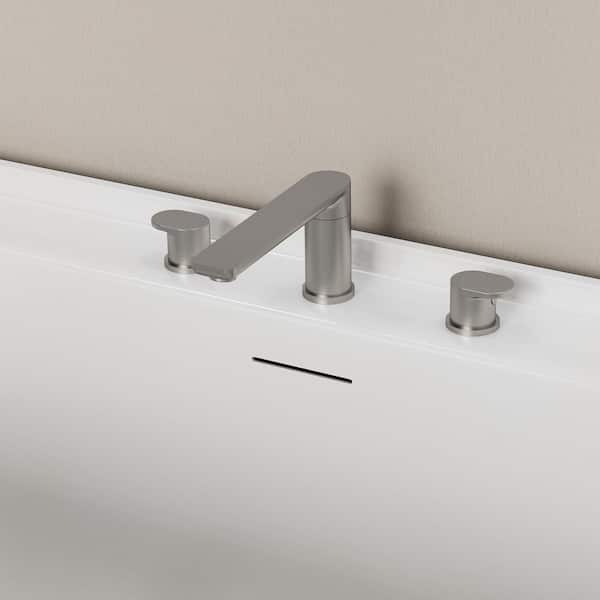 2 Handle 1-Spray Tub Faucet 2.75 GPM in Rust Resistant Brushed Nickel Valve Included