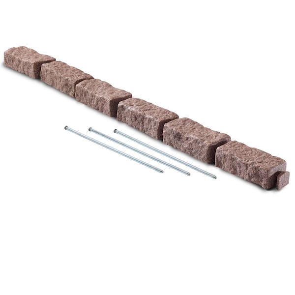 47.5 in. x 2.25 in. x 4 in. Cobble Stone (Section) Faux Stone Plastic Garden Edging (1-Pack)