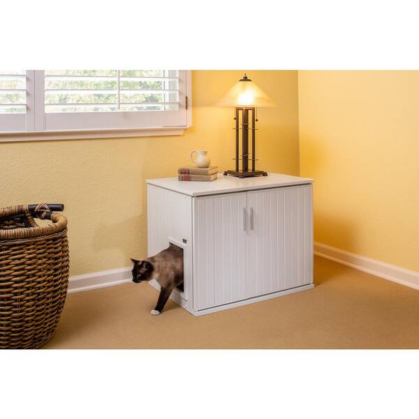 New Age Pet ECOFLEX Promax LitterLoo Litter Box Cover Table Antique White EHKPM19 04 The Home Depot