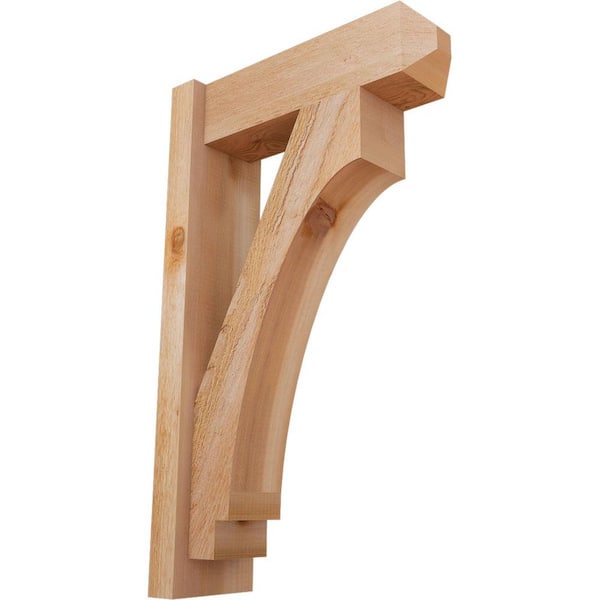 Ekena Millwork 6 in. x 30 in. x 18 in. Western Red Cedar Del Imperial Craftsman Rough Sawn Outlooker